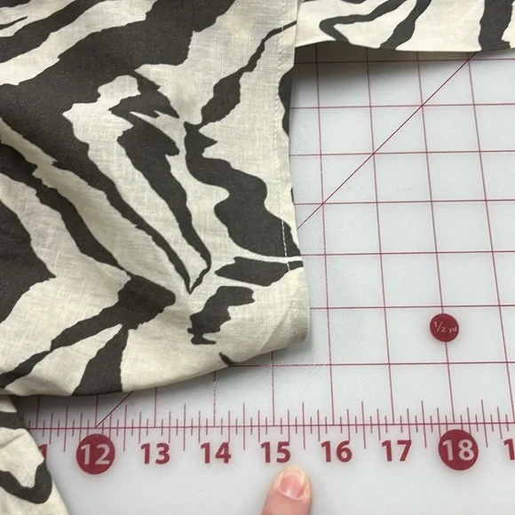 HALARA NWT Boho Beach Zebra Puff SLV Tie Back Square Neck Brown/Tan Crop Top XL - Picture 16 of 16